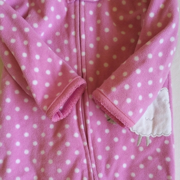 simple joys purple fleece zipper footie sleeper pajamas 6-9 months baby girl - Picture 5 of 7
